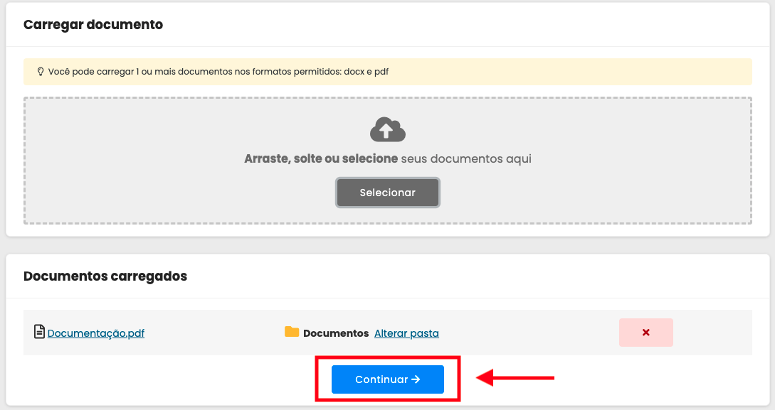 Reprodução foco meus documentos